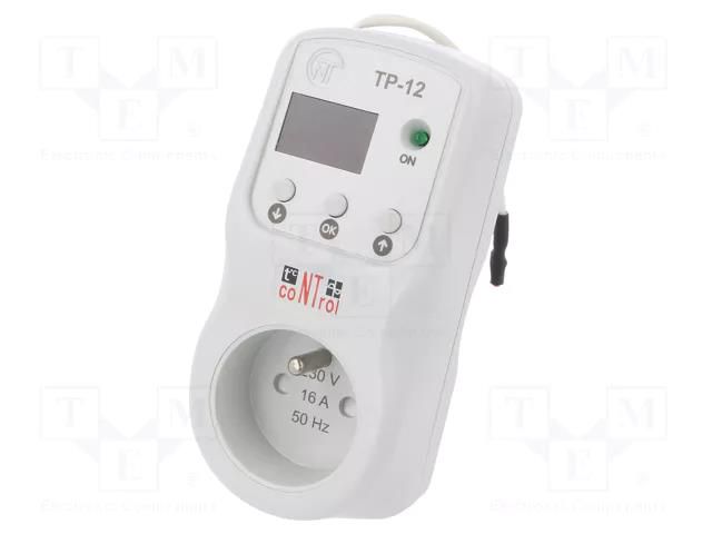 Module: regulator; digital; temperature; Temp: -10÷45°C; IP30; 16A NOVATEK ELECTRO TR-12-3-PIN