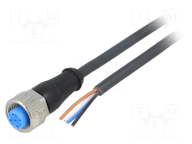 Cable: for sensors/automation; M12; PIN: 4; straight; 2m; plug; 4A; Y SICK YF2A14-020UB3XLEAX