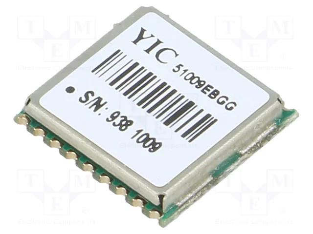 Module: GPS/QZSS; ±2.5m; GPS; -161dBm; 3÷4.3VDC; 9.6kbps; 10Hz; UART YIC YIC51009EBGG-33