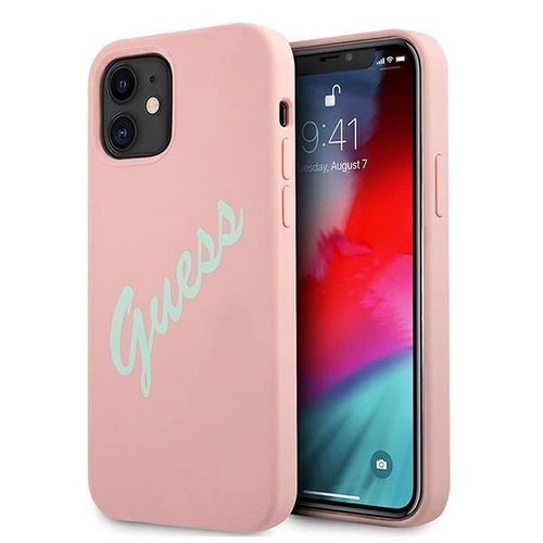 Guess GUHCP12SLSVSPG iPhone 12 mini 5.4&quot; rose green/green pink hardcase Silicone Vintage, Guess 3700740495186 3700740495186