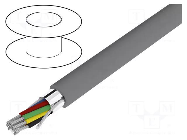 Wire; Alpha Essential C&C; 9x24AWG; shielded,Al-PET foil; PVC ALPHA WIRE 1219C-SL005