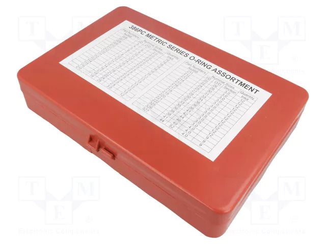O-ring set; NBR caoutchouc; metric; 386pcs. ORING USZCZELNIENIA TECHNICZNE OBOX-385-NBR-M