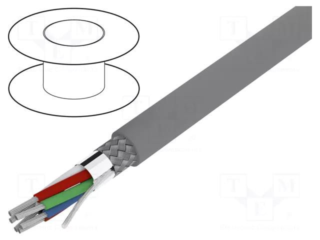 Wire; Alpha Essential C&C; 6x22AWG; PVC; dark grey; 300V; 30.5m ALPHA WIRE 6342-SL005