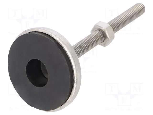 Foot; rigid,with lever; Base dia: 55mm; M10; stainless steel RST ROZTOCZE 4.431.003SN