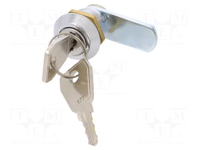 Lock; zinc and aluminium alloy; 15mm; chromium; Key code: 827 RST ROZTOCZE Z-0233-RK-15-01