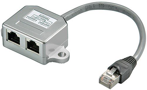 Cable Splitter (Y-Adapter) - Ethernet/ISDN wiring, 1x 8-pin to 2x 4-pin 68909