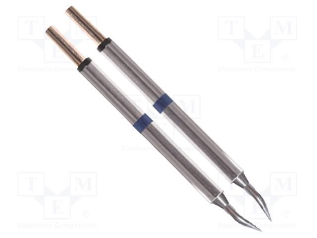 Tip; bent conical; 0.4mm; 325÷358°C; for hot tweezers; 2pcs. THERMALTRONICS M60TZ004