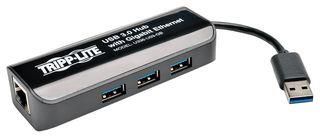 ADAPTER+HUB, 3P, USB 3.0-ETHERNET, 1GBPS U336-U03-GB