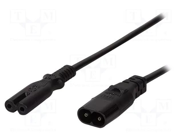 Cable; IEC C7 female,IEC C8 male; 2m; Sockets: 1; black LOGILINK CP129