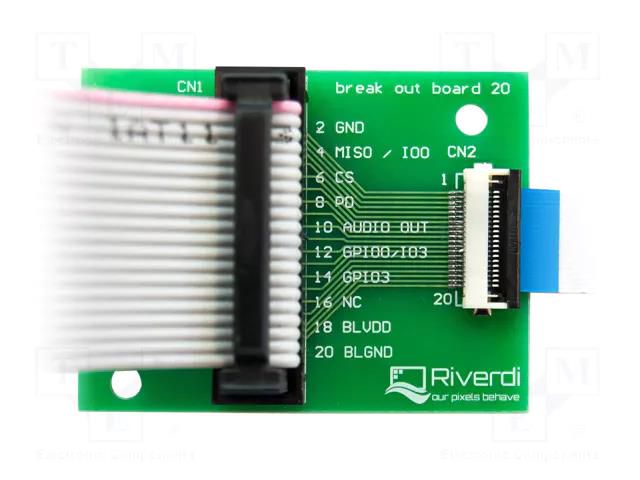 Adapter; Features: ZIF 20pin socket Riverdi BREAK-OUT-BOARD-20