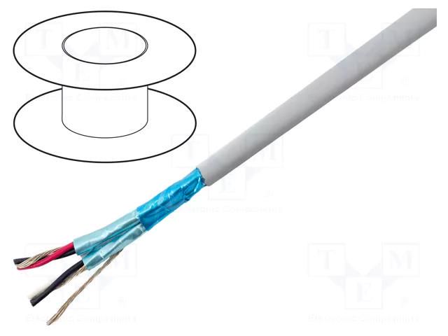 Wire; EcoCable Mini; 2x2x22AWG; MPPE; dark grey; 300V; 305m; 1000ft ALPHA WIRE 78232-SL001