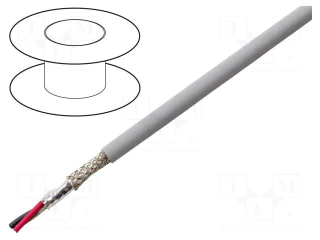 Wire; EcoCable Mini; 2x24AWG; MPPE; dark grey; 300V; halogen free ALPHA WIRE 78322-SL001