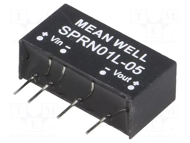 Converter: DC/DC; 1W; Uin: 4.75÷5.5VDC; Uout: 5VDC; Iout: 0÷200mA MEAN WELL SPRN01L-05