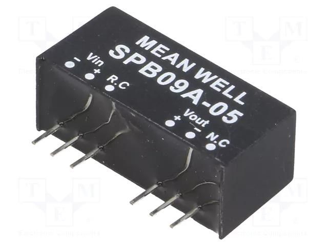Converter: DC/DC; 9W; Uin: 9÷18VDC; Uout: 5VDC; Iout: 0÷1600mA; SIP8 MEAN WELL SPB09A-05