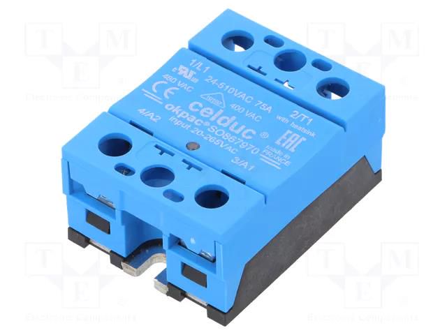 Relay: solid state; Ucntrl: 20÷265VAC,20÷265VDC; 75A; 24÷510VAC CELDUC SO867970