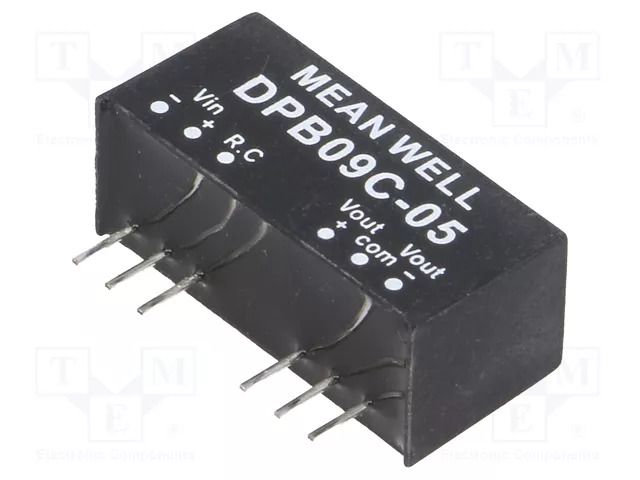 Converter: DC/DC; 9W; Uin: 36÷75VDC; Uout: 5VDC; Uout2: -5VDC; SIP8 MEAN WELL DPB09C-05
