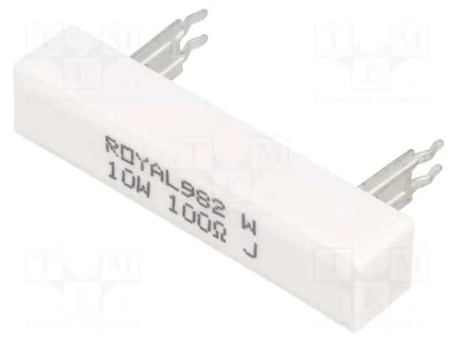 Resistor: wire-wound; THT; 100Ω; 10W; ±5%; Ø7x24mm; 10x9x49mm ROYALOHM PRZDAWJW101B00