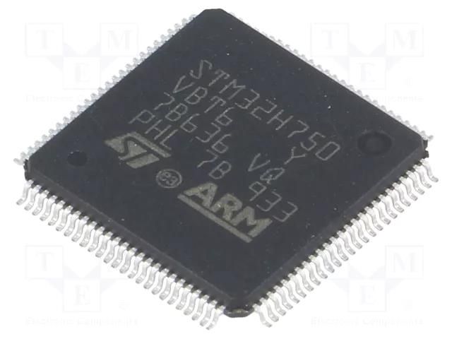 IC: STM32 ARM microcontroller; 480MHz; LQFP100; 1.62÷3.6VDC STMicroelectronics STM32H750VBT6