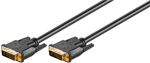 DVI-I Full HD Cable Dual Link, gold-plated, 2 m, black - DVI-I male Dual-Link (24+5 pin) > DVI-I male Dual-Link (24+5 pin) 69203