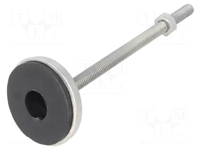 Foot; rigid,with lever; Base dia: 55mm; M10; stainless steel RST ROZTOCZE 4.431.005SN