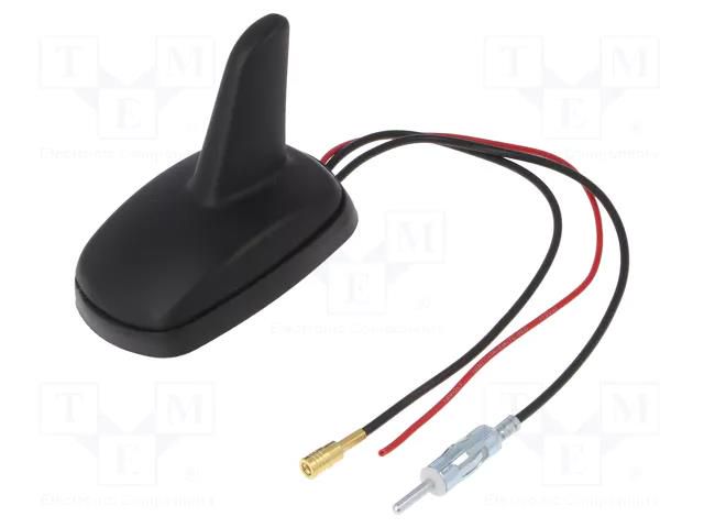 Antenna; SHARK; 15dBi; AM,DAB,FM; 50Ω; black; 5÷12VDC; RG174 PER.PIC. A00034