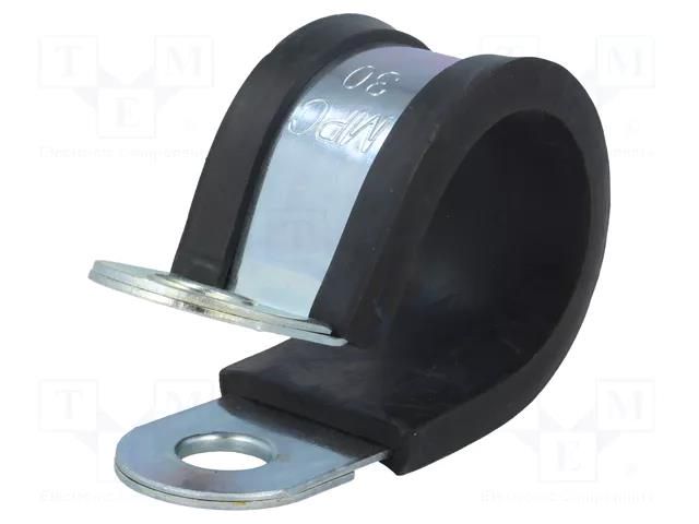 Fixing clamp; ØBundle : 30mm; W: 25mm; steel; Cover material: EPDM MPC INDUSTRIES MPC-LKD13025