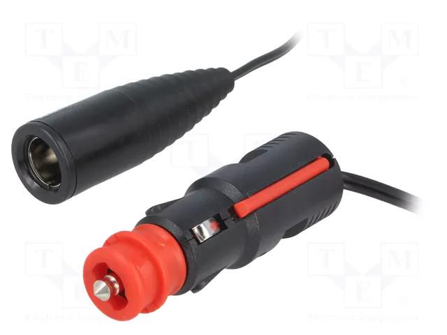 Cigarette lighter socket extension cord; Sup.volt: 12÷24VDC; 8A PRO CAR PROCAR-67824010