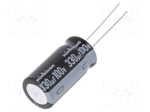 Capacitor: electrolytic; THT; 330uF; 100VDC; Ø12.5x25mm; Pitch: 5mm NICHICON UVY2A331MHD1TO
