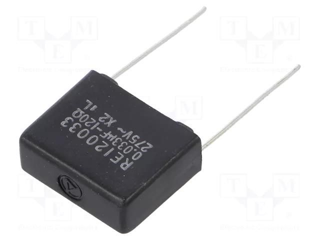 Filter: RC; 0.033uF; THT; 16x13.5x6mm; Pitch: 14mm; Capacitor: X2 ROXBURGH EMC RE120033