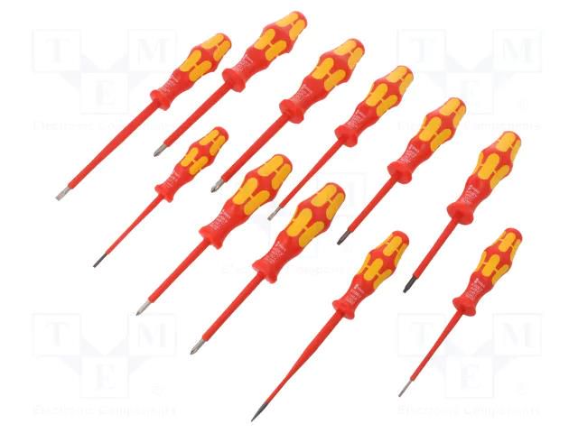 Kit: screwdrivers; insulated; 1kVAC; Kraftform-100 VDE; bag WERA WERA.05004310001