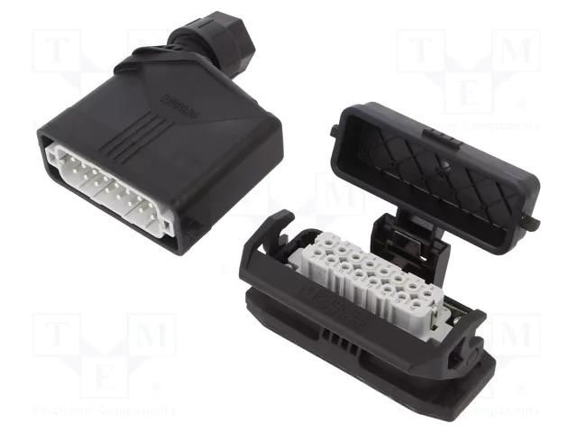 Connector: HDC; male + female; PIN: 16; 20A; 250V; HDC; 16+PE; M25 PHOENIX CONTACT HCEVOA16UTBWSCHHM2