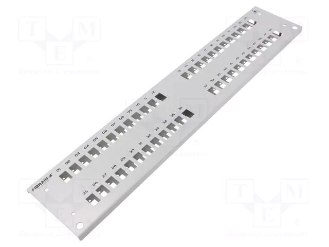 Front panel; 2U; Panel colour: grey; double FIBRAIN FIBRAIN-FB2044