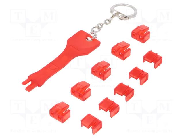 Protection cap set; red; push-in LOGILINK LOG-MP0042