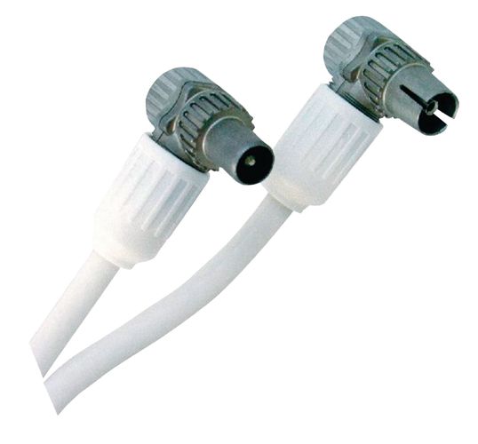 Coax Cable Coax Male - Coax Female Angled 5.00 m White 695020444 4002044193621
