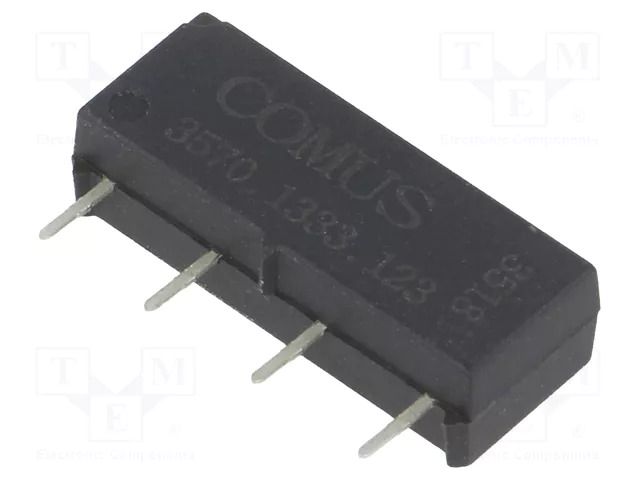 Relay: reed switch; SPST-NO; Ucoil: 12VDC; 500mA; max.200VDC; 10W COMUS 3570.1333.123