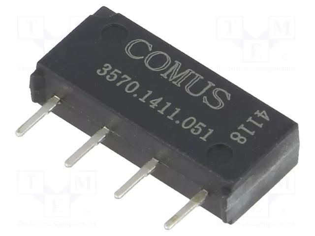 Relay: reed switch; SPST-NO; Ucoil: 5VDC; 500mA; max.200VDC; 10W COMUS 3570.1411.051