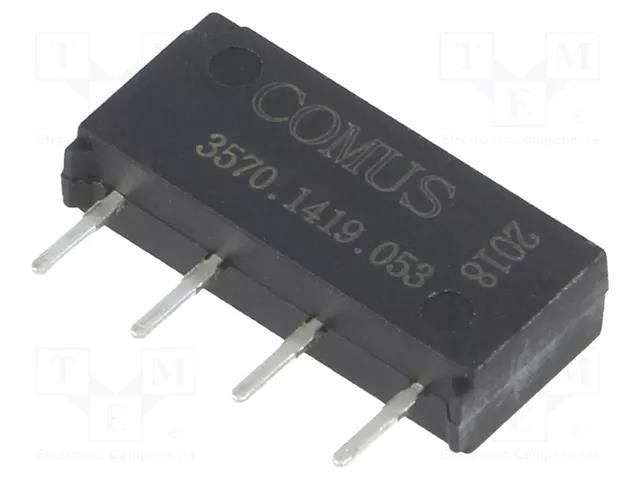 Relay: reed switch; SPST-NO; Ucoil: 5VDC; 500mA; max.200VDC; 10W COMUS 3570.1419.053