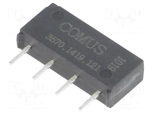 Relay: reed switch; SPST-NO; Ucoil: 12VDC; 500mA; max.200VDC; 10W COMUS 3570.1419.121