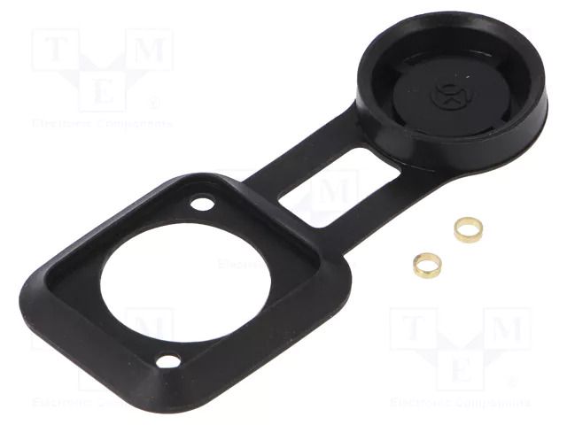 Socket gasket with dust cap; black; XLR standard; 19x24mm; FT CLIFF CP299802