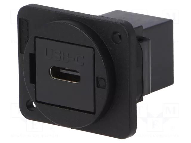 Coupler; USB C socket,both sides; FT; USB C; plastic; 19x24mm CLIFF CP30201X