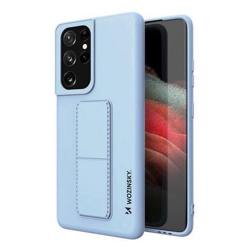 Wozinsky Kickstand Case Silicone Stand Cover for Samsung Galaxy S21 Ultra 5G Light Blue, Wozinsky 5907769317538 5907769317538