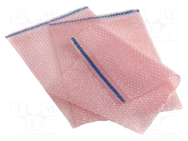 Protection bag; ESD; L: 185mm; W: 130mm; 10pcs; polyetylene; pink ANTISTAT ATS-004-0013F