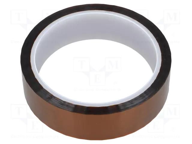 Tape: high temperature resistant; Thk: 0.07mm; 50%; amber; W: 25mm ANTISTAT ATS-051-0010