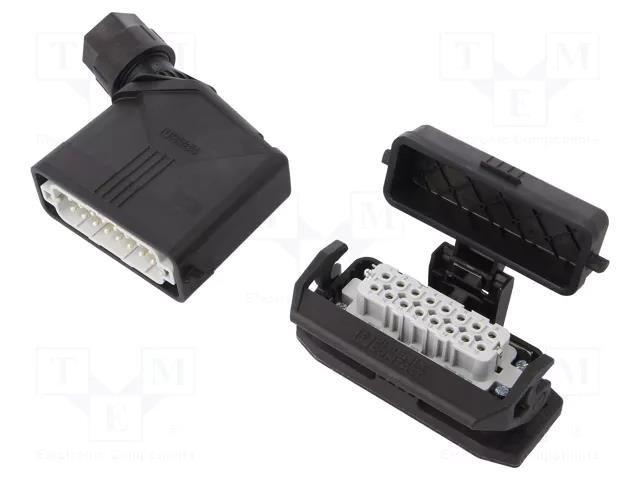 Connector: HDC; male + female; PIN: 16; 16A; 250V; HDC; 16+PE; M25 PHOENIX CONTACT HCEVOA16PTBWSCHHM2