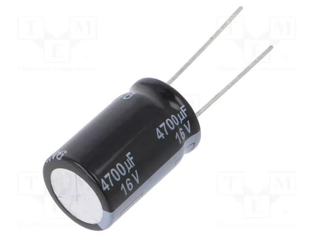 Capacitor: electrolytic; low ESR; THT; 4700uF; 16VDC; Ø16x25mm PANASONIC EEUFR1C472B