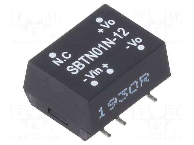 Converter: DC/DC; 1W; Uin: 21.6÷26.4VDC; Uout: 12VDC; Iout: 8.4÷84mA MEAN WELL SBTN01N-12