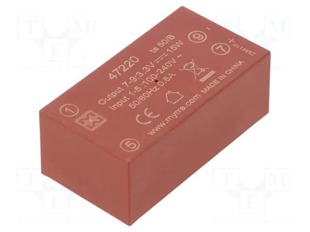 Converter: AC/DC; 15W; Uin: 85÷265VAC,120÷370VDC; Uout: 3.3VDC MYRRA MYRRA-47220