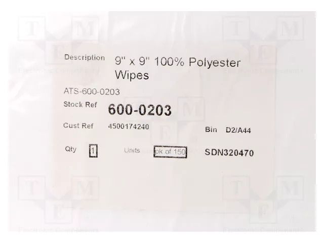 Cleaning cloth: cloth; dry; 150pcs; 228.6x228.6mm; polyester ANTISTAT ATS-600-0203