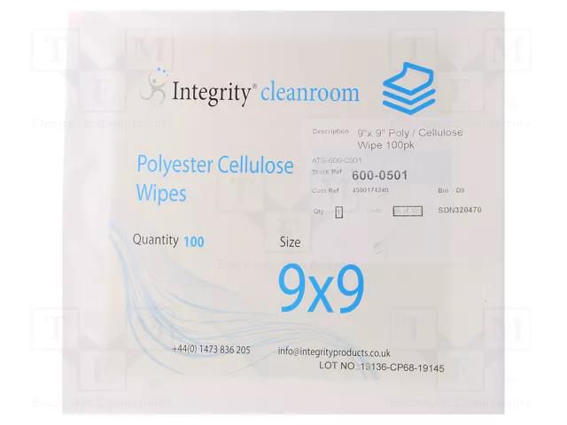 Cleaning cloth: cloth; Application: cleanroom; dry; 100pcs. ANTISTAT ATS-600-0501