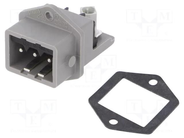 Connector: rectangular; ST; socket; male; PIN: 3; tinned; IP54; 16A HIRSCHMANN STASEI-3